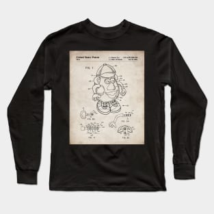 Mr Potato Head Patent - Potato Head Art - Antique Long Sleeve T-Shirt